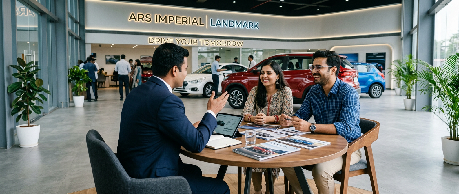 ARS sales advisor helping a couple in the showroom